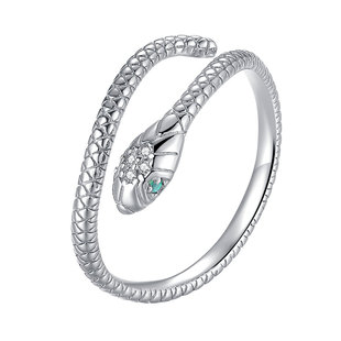 MUSEDEN杜掌门小红书时尚韩版百搭ins风小众925银灵蛇小蛇戒指