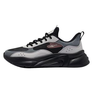 鸿星尔克秋冬新款男鞋百搭休闲鞋轻便软底运动鞋革面增高老爹鞋