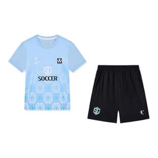 中国乔丹儿童男童速干运动套装2024夏季新足球服小童短袖T8427062