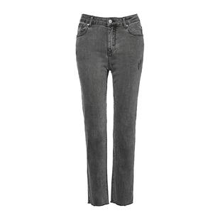 sp68牛仔裤中高腰显瘦直筒水洗九分春季新款灰色爆款小个子