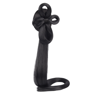 新中式古风汉服假发髻一体式全套头饰女古装旗袍侧扎马尾盘发造型