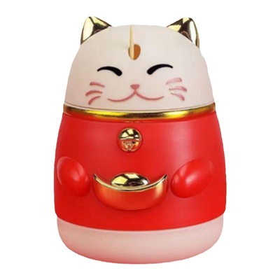 牙签盒自动弹按压式招财猫牙签筒