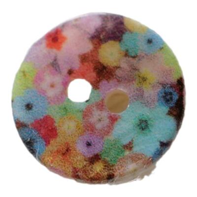 梦幻彩色花朵图案光亮贝壳纽扣