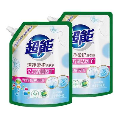 超能洗衣液洁净柔护1kg自然清香