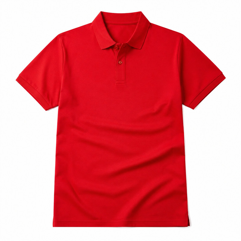 红色POLO衫定制夏季短袖印LOGO