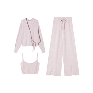 从轻冬季睡衣女款厚半边绒家居服三件套开衫秋冬保暖可外穿