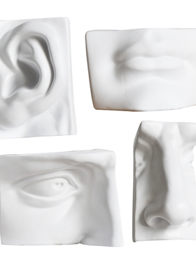 白色五官雕像装置艺术风陈设摆件