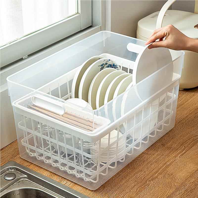 具厨房碗碟收纳架带盖放碗餐碗的27箱碗架置物柜子家用沥水筷收纳