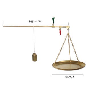月骑中药铜秤 加厚小圆盘250克 中药秤 小铜秤 药材秤 杆秤 铜杆