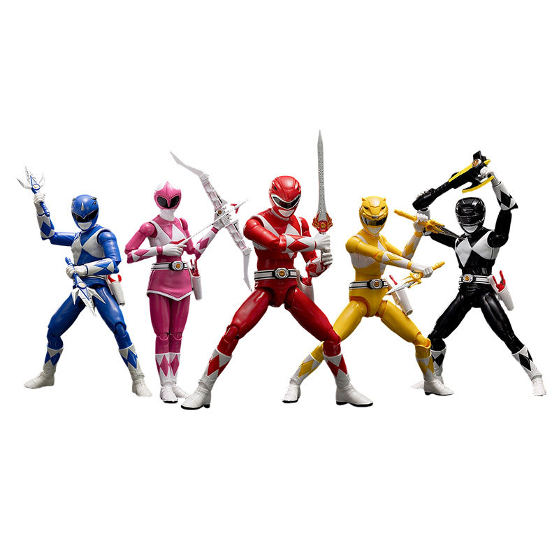 预定FLAME TOYS风雷可动超级战队恐龙战队蓝黑粉红黄战士手办礼物