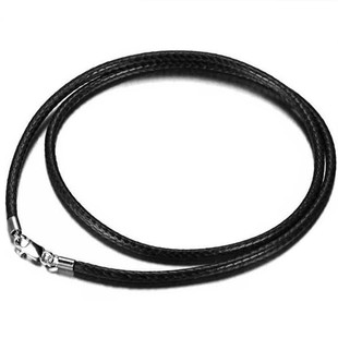 s925纯银蜡绳黑色皮绳项链绳子男女编织玉佩翡翠玉坠diy吊坠挂绳