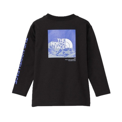 北面铅笔画富士山长袖冰山T恤