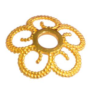 纯18k金花托隔珠隔片小配件宫廷古法金diy配件配饰手工金手串手链
