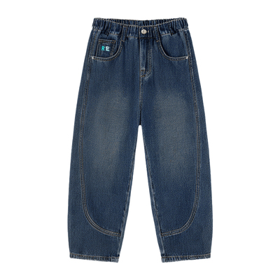 ebaer儿童加绒牛仔裤休闲弯刀裤