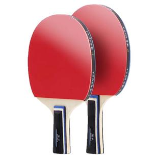 博卡乒乓球拍套装带5球双拍初学者学生训练2支装直拍横拍反胶拍