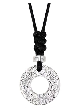 老凤祥足银平安扣貔貅吊坠编绳项链新中式高级新款生日礼物送男友