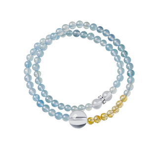 宫里上新水晶手链女款天然海蓝宝手串正品蓝色手饰生日礼物送女生