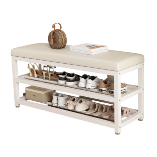 换鞋凳门口家用轻奢入户落地多层鞋架鞋柜坐凳一体铁艺玄关穿鞋凳