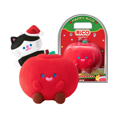 马克图布RiCO苹果小猫毛绒公仔