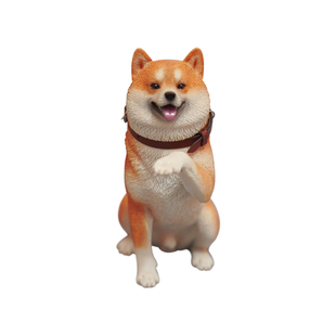 JXK 1/6卖萌的赤柴犬模型小狗黑柴周边车饰仿真动物手办摆件公仔
