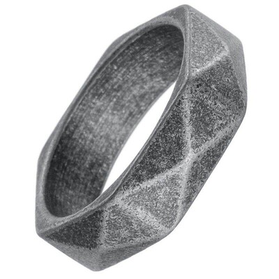 个性时尚菱形切面戒指男士钛钢