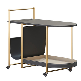 意式家用可移动小户型茶几沙发边几茶桌迷你置物架双层收纳小推车