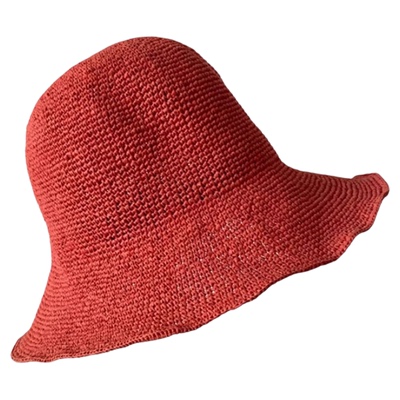 夏季手工细钩针显脸小渔夫帽子女