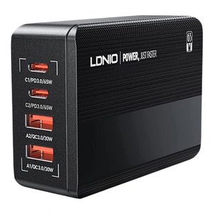LDNIO 65W USB Charger PD QC4.0 4 Ports USB Type C Charger香港澳门欧规多口氮化镓桌面充电器插头