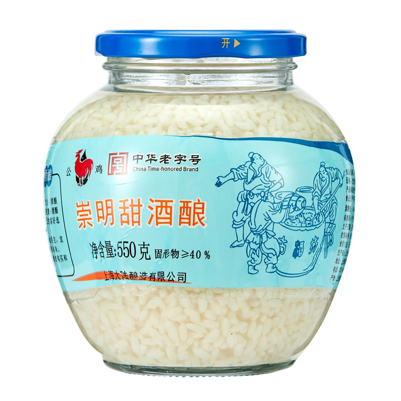 顺丰到家公鸡牌糯米甜酒酿月子醪糟米酒低度甜酒550g*2瓶崇明特产