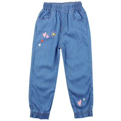 女童裤子夏季薄款儿童防蚊裤牛仔