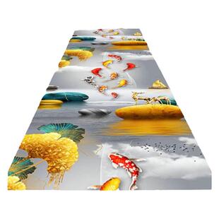 轻奢高级3D走廊过道地毯几何客厅床边毯长条家用楼梯楼道防滑地垫