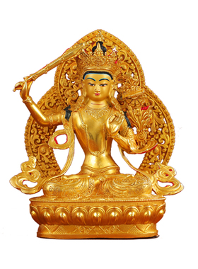 藏式文殊菩萨铜佛像摆件