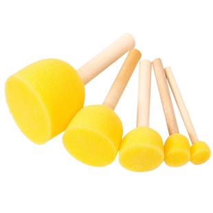 儿童海绵印章蘑菇头拓印工具幼儿园美术涂鸦画画海绵棒圆形滚筒刷