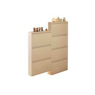 超薄鞋柜小窄门口家用鞋子收纳柜钢制翻斗式门后12cm极窄玄关柜子