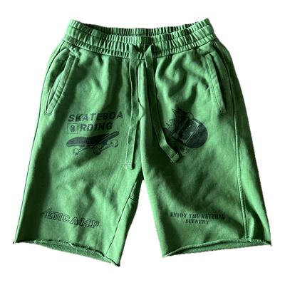 重磅美式涂鸦短裤全棉毛圈夏季