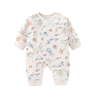 新生婴儿衣服a类纯棉夹棉连体衣初生薄棉衣刚出生0-3个月宝宝衣服