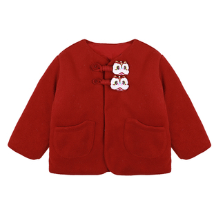 儿童拜冬年服新中式国风冬装唐装男童过年衣服红色喜庆风女童年服