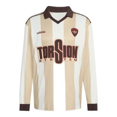 adidas阿迪达斯三叶草男子V领撞色运动休闲长袖T恤KV6875