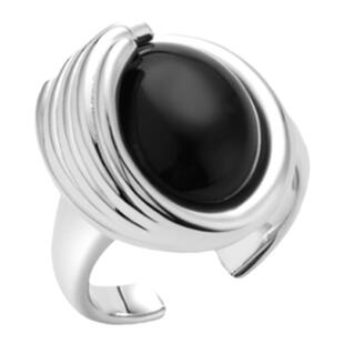 UNEND止续 纯银海浪黑玛瑙Northern Wave戒指 设计师银饰原创默叙