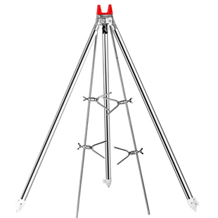 钓鱼支架不锈钢三角伸缩支架手竿海竿抛竿矶钓多功能带灯炮台支架