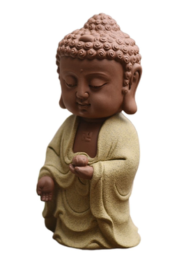 紫砂人物禅意茶桌可爱风小沙弥