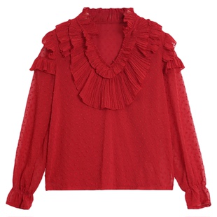 利达 NEWDADADA【红雾涟漪】独特超好看衬衫女高级感轻奢减龄洋气