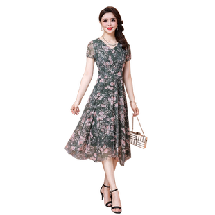 香妮芬2025秋季新款打底连衣裙韩版修身内搭贵夫人中长款蕾丝裙子