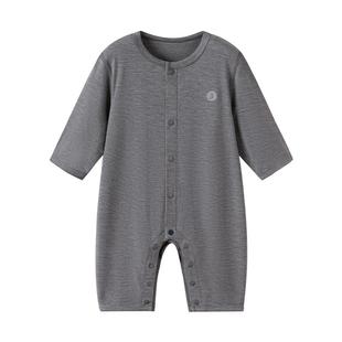 babylove婴儿连体衣秋冬居家轻薄保暖衣服宝宝睡衣纯色哈衣爬服