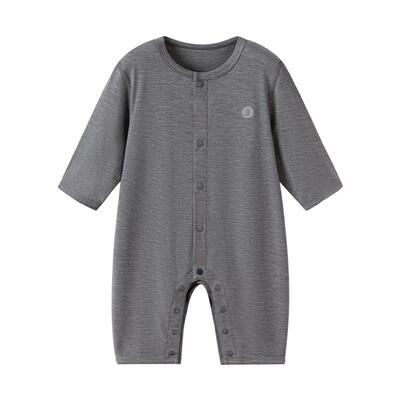 babylove婴儿连体衣春秋居家轻薄衣服宝宝睡衣纯色打底哈衣爬服