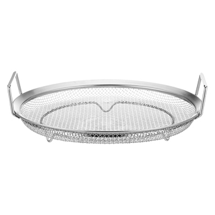 霜山304不锈钢蒸盘蒸架带把手蒸格篦子厨房蒸笼滤油网托盘点心盘