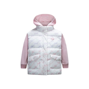 匡威儿童装女童夹克2025冬季新款中大童灯芯绒外套加绒马甲两件套