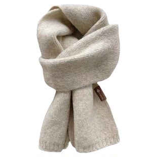 白色围巾女冬季2025新款加厚送女朋友生日礼物日韩系短款小型围脖