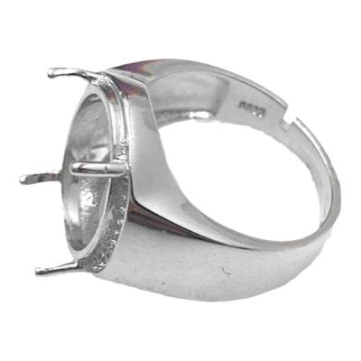 新品925银戒指椭圆形活圈男空托