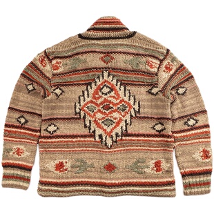 RainbowSecret纳瓦霍民族风手工棒针民族风青果领毛衣 非RRL